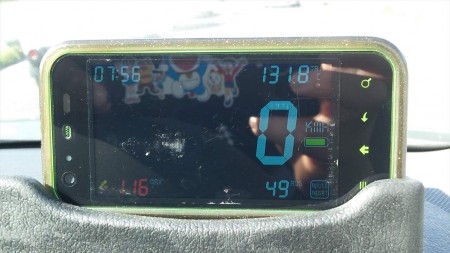 最高速度は１１６km/h（GPS測定）